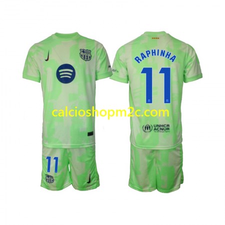 Barcellona Raphinha 11 Bambino Maglia Terza 2024/2025 Manica Corta
